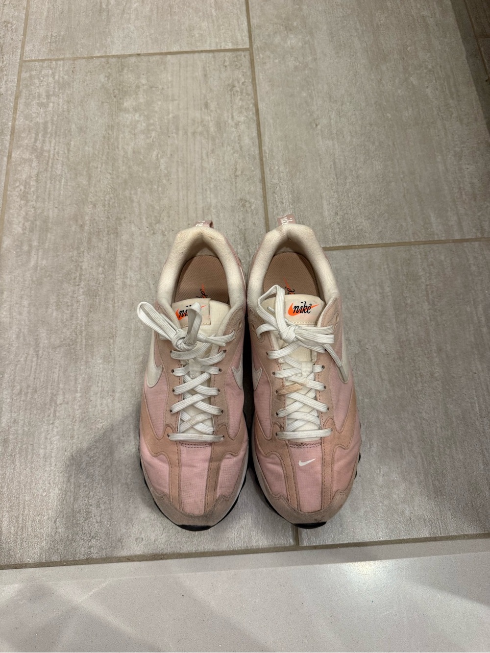 Nike Pink and White Women's Lace-Up Sneakers